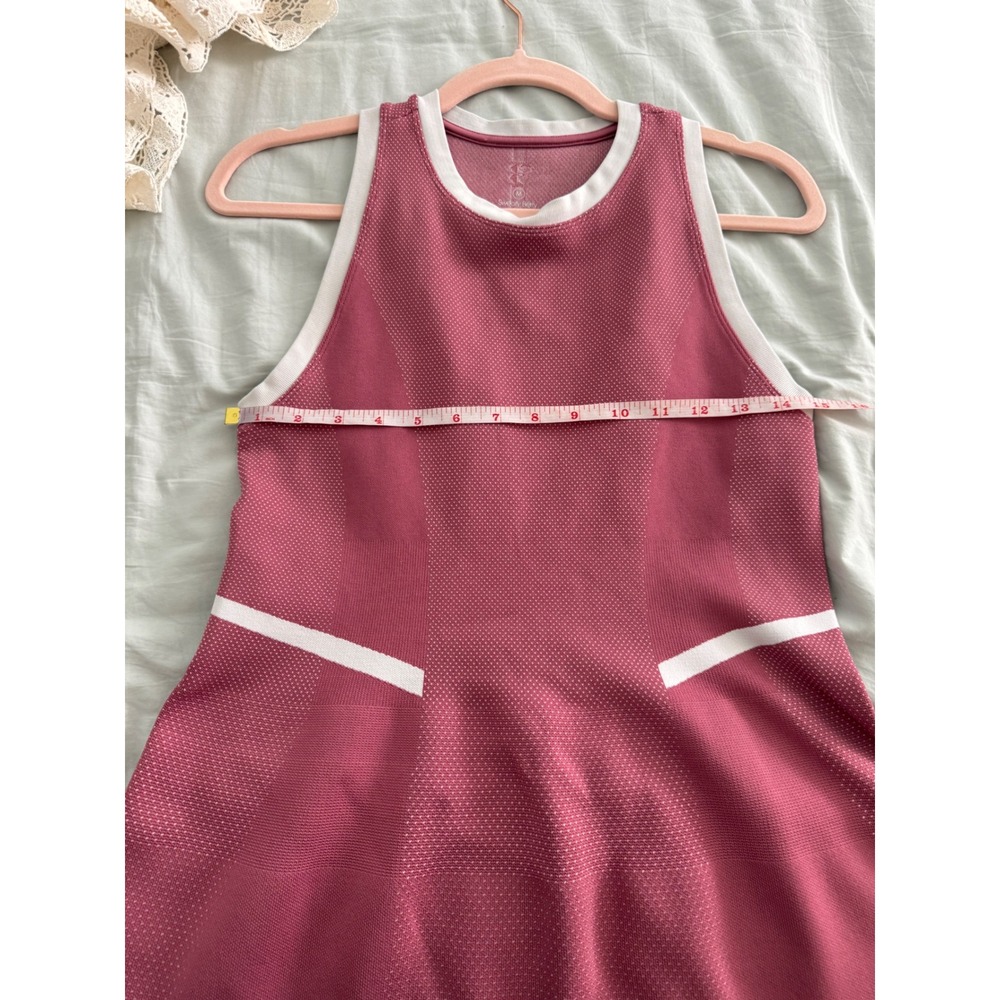 Sweaty Betty Athletic Tennis Golf Dress Pink White Racerback Skater M - Picture 7 of 7